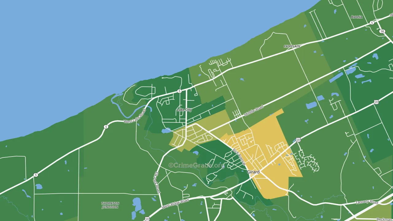 16423, PA Map of Theft Rates