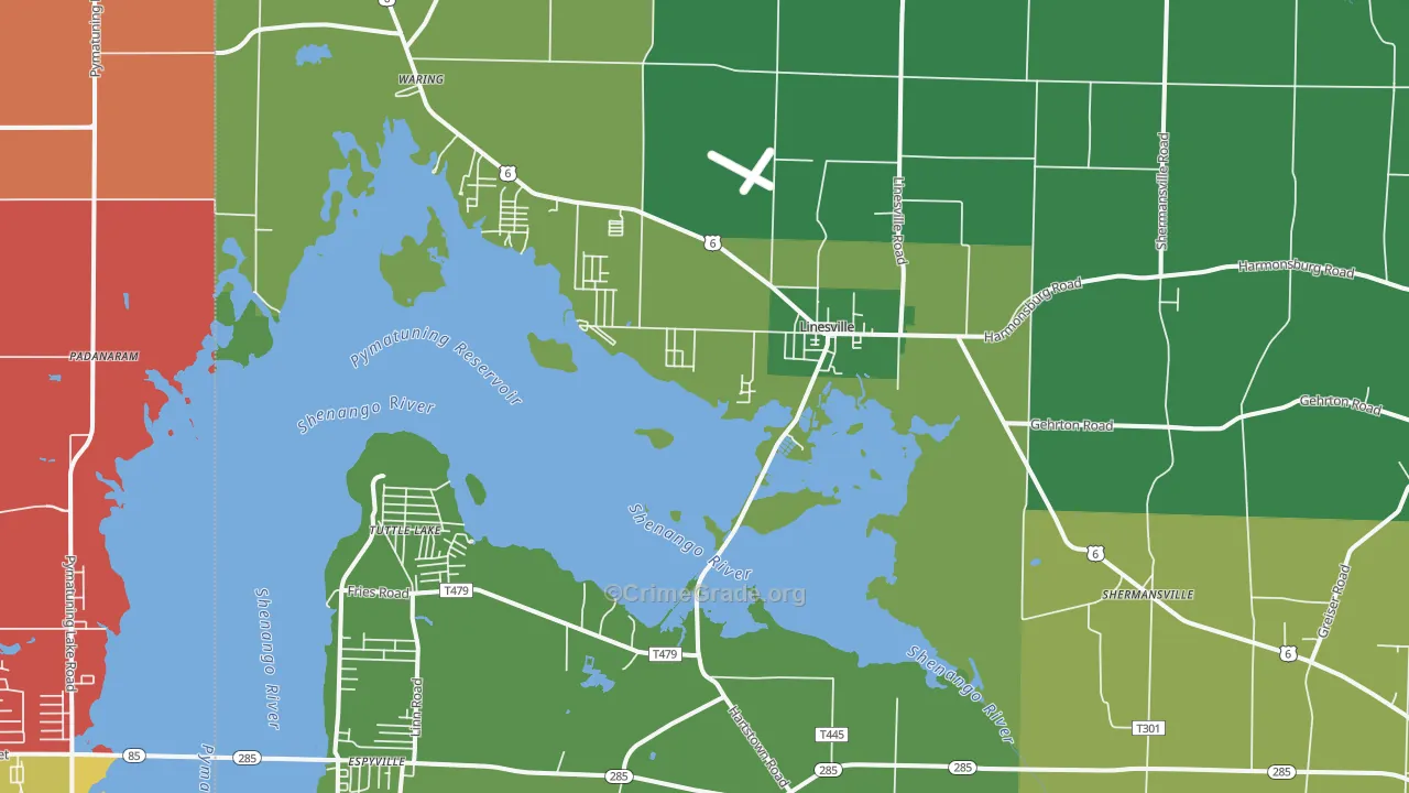 16424, PA Map of Theft Rates