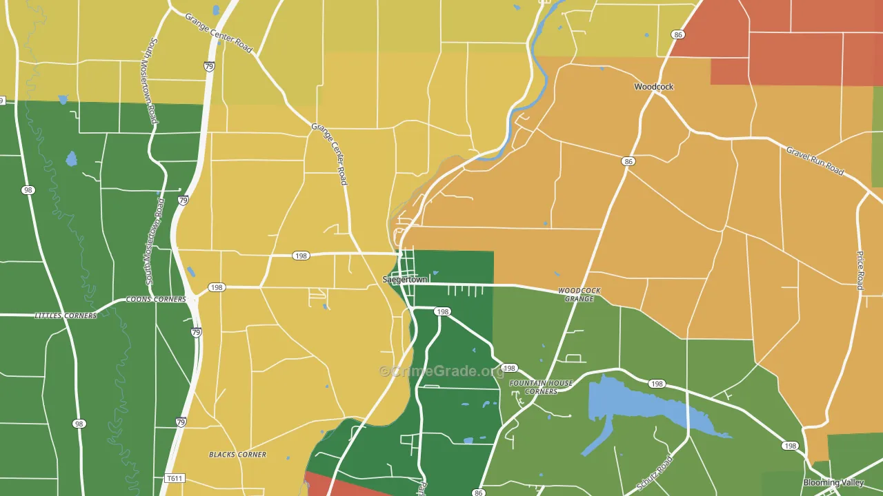 16433, PA Map of Theft Rates