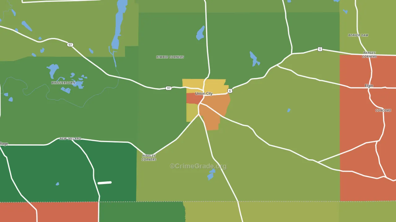 16438, PA Map of Theft Rates