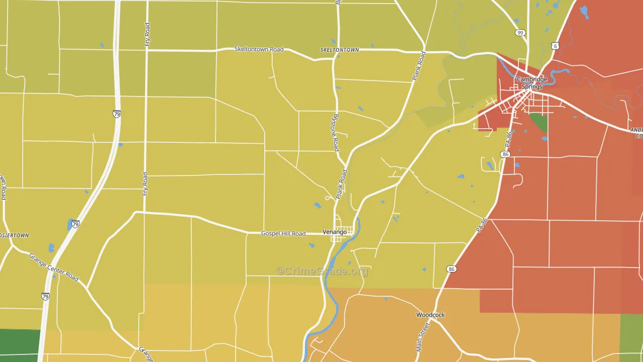 16440, PA Map of Theft Rates