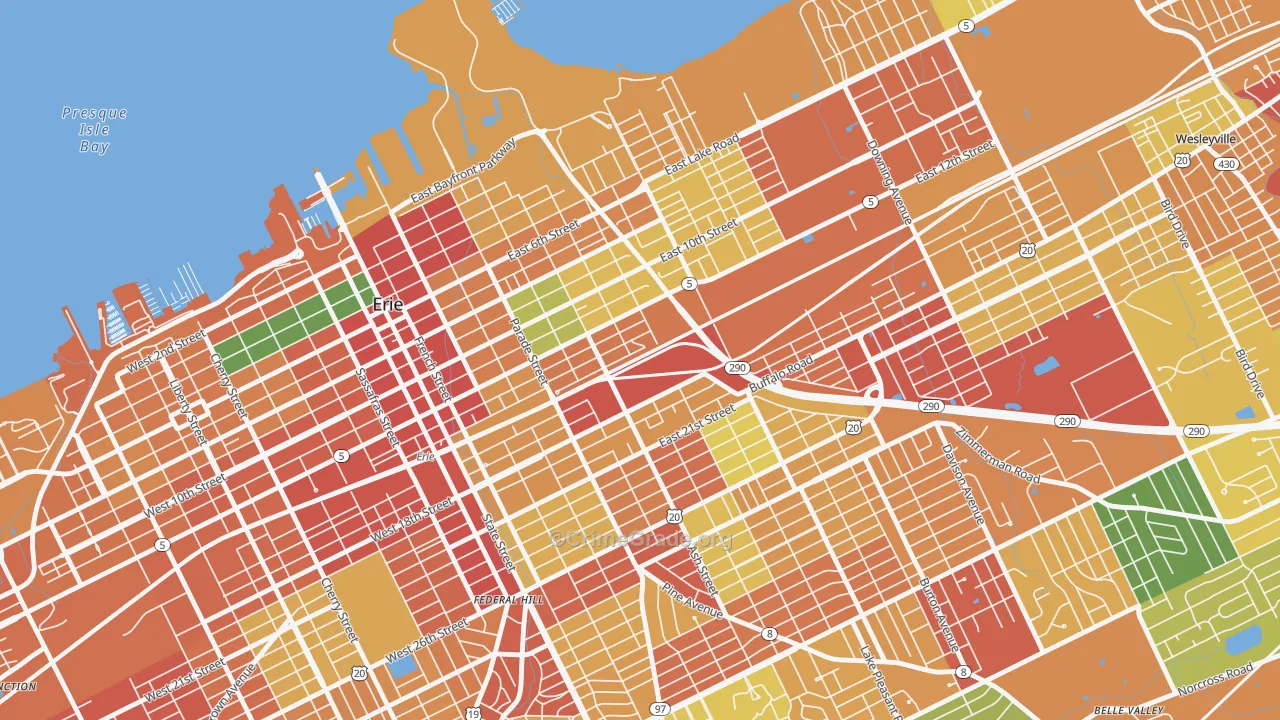 16503, PA Map of Theft Rates