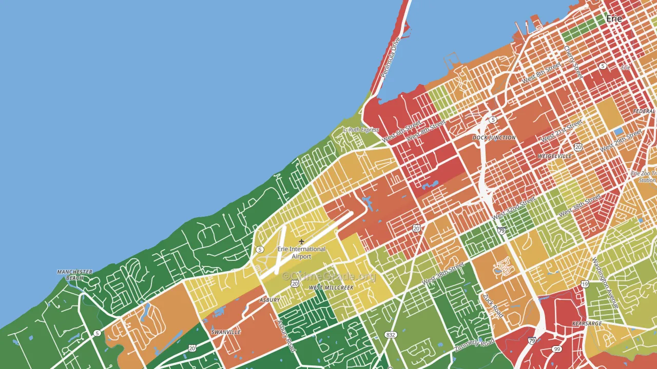 16505, PA Map of Theft Rates