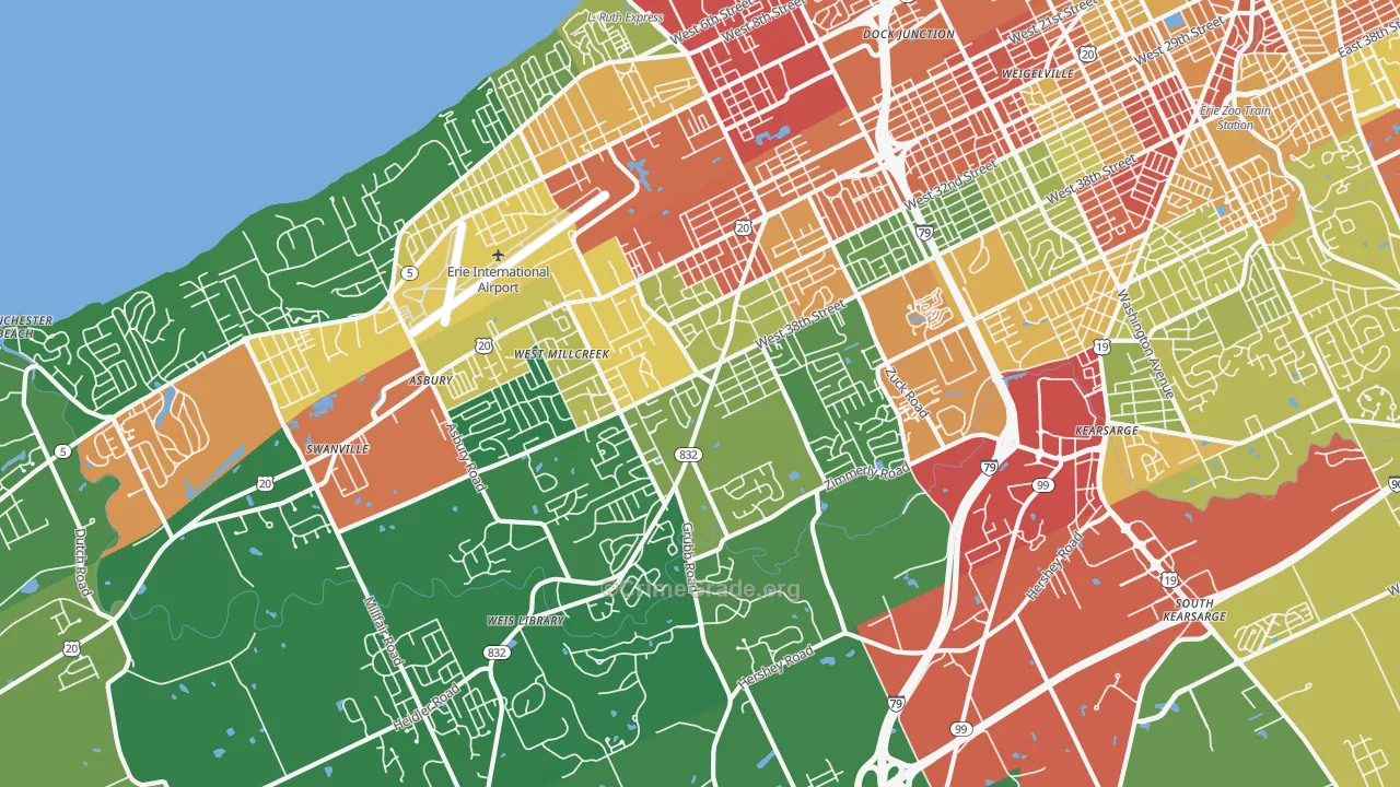16506, PA Map of Theft Rates