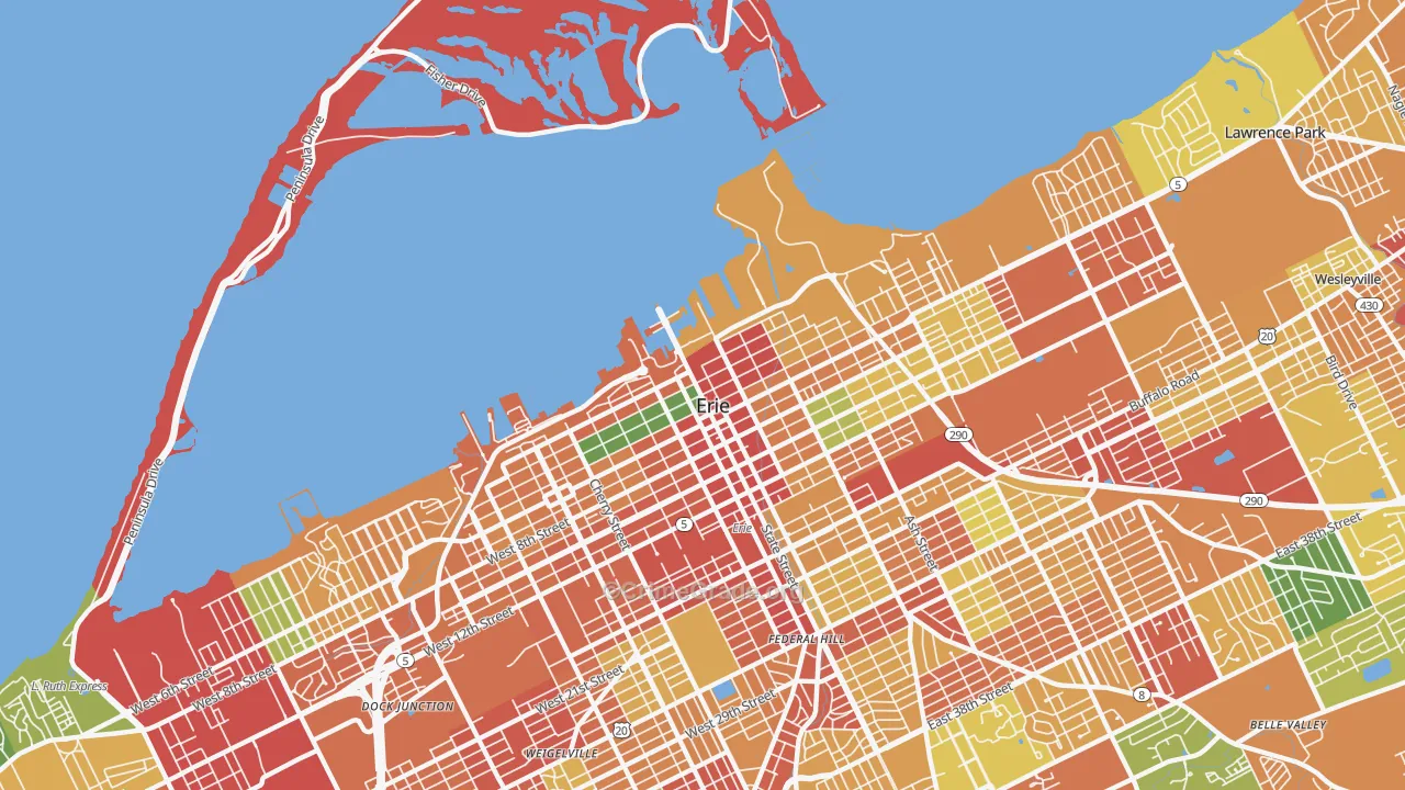 16507, PA Map of Theft Rates
