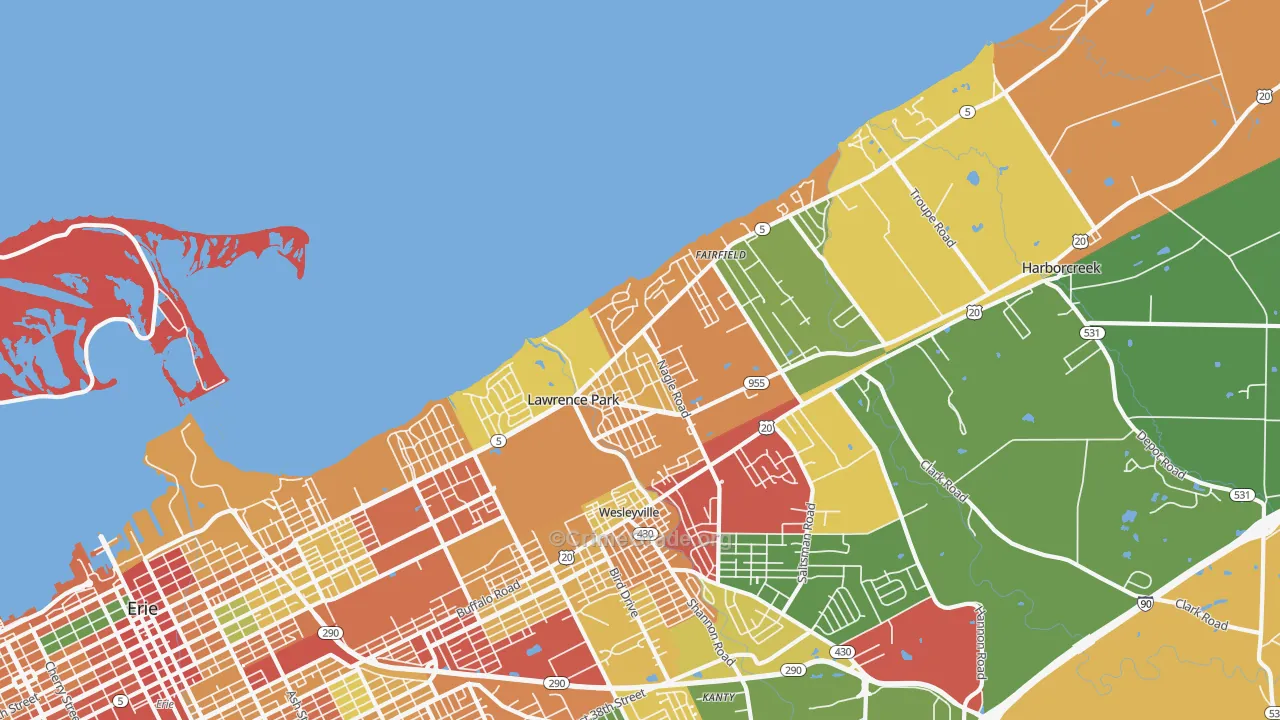 16511, PA Map of Theft Rates