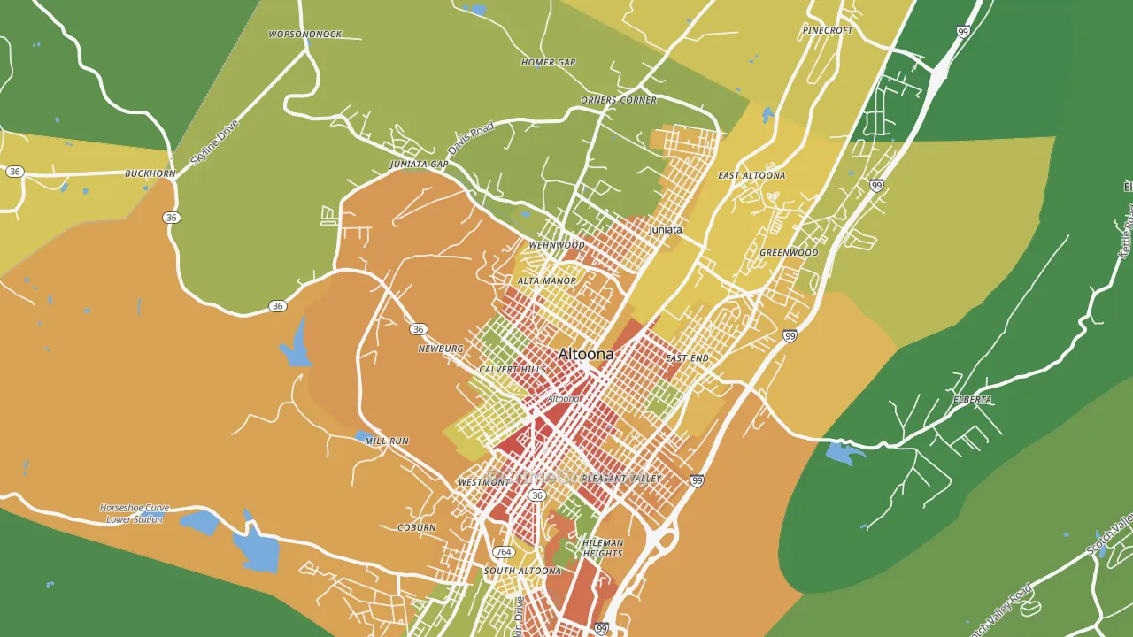 16601, PA Map of Theft Rates