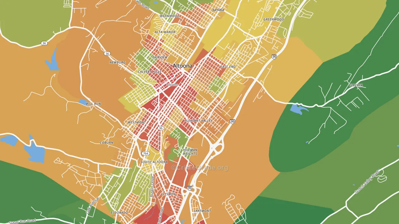 16602, PA Map of Theft Rates