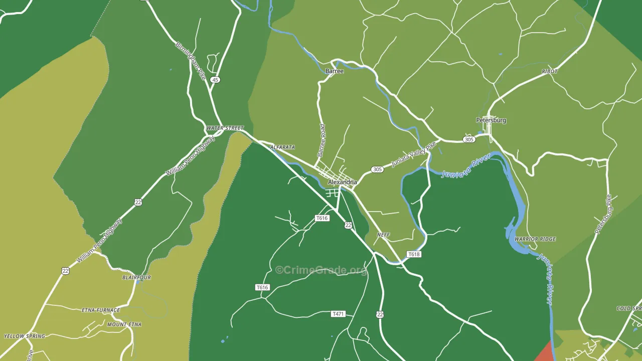 16611, PA Map of Theft Rates