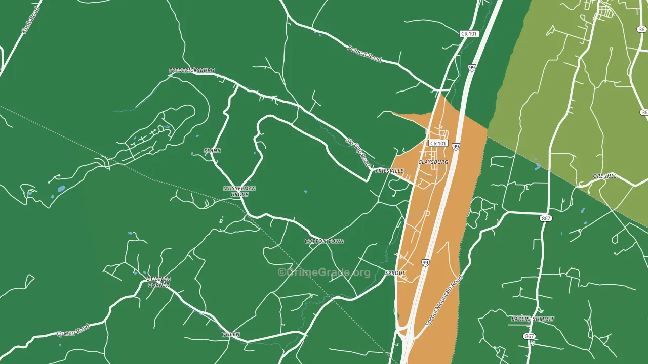 16625, PA Map of Theft Rates