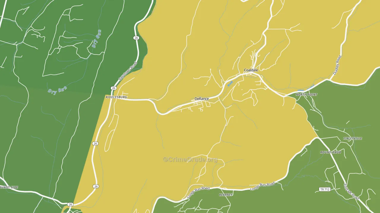 16633, PA Map of Theft Rates