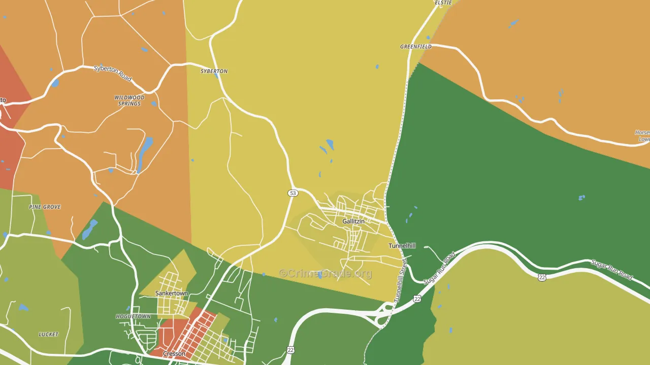 16641, PA Map of Theft Rates