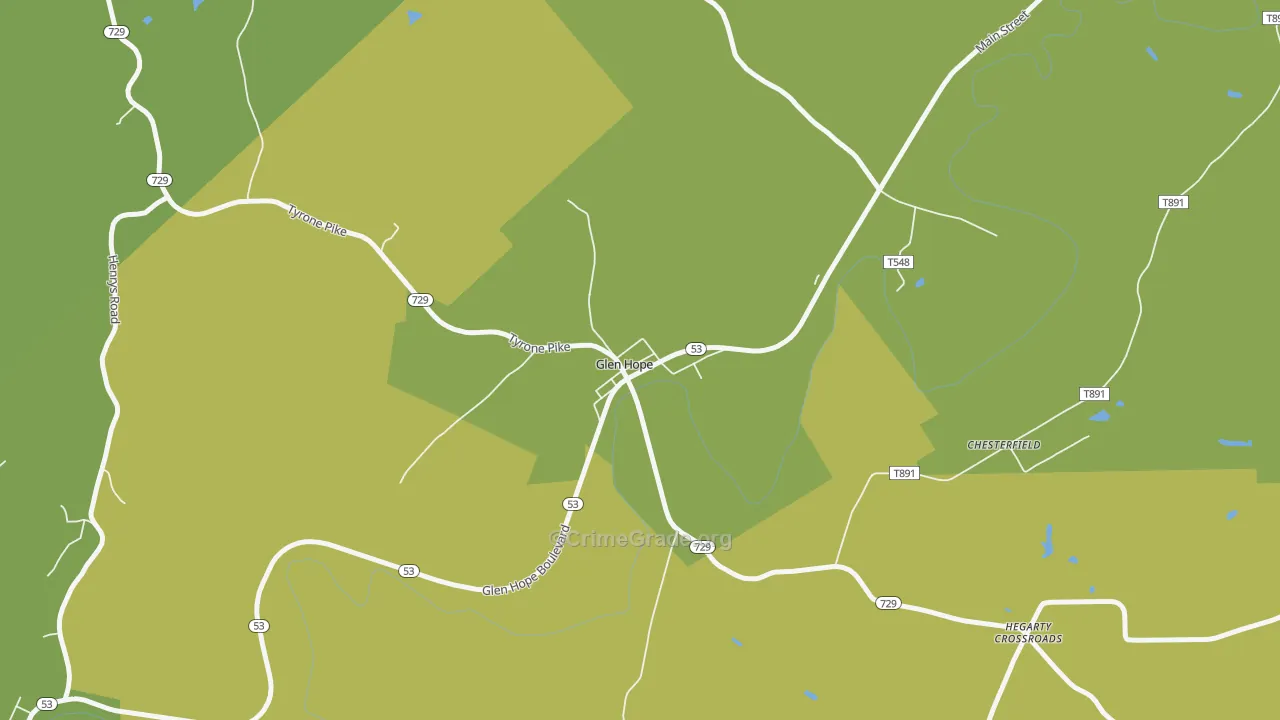 16645, PA Map of Theft Rates