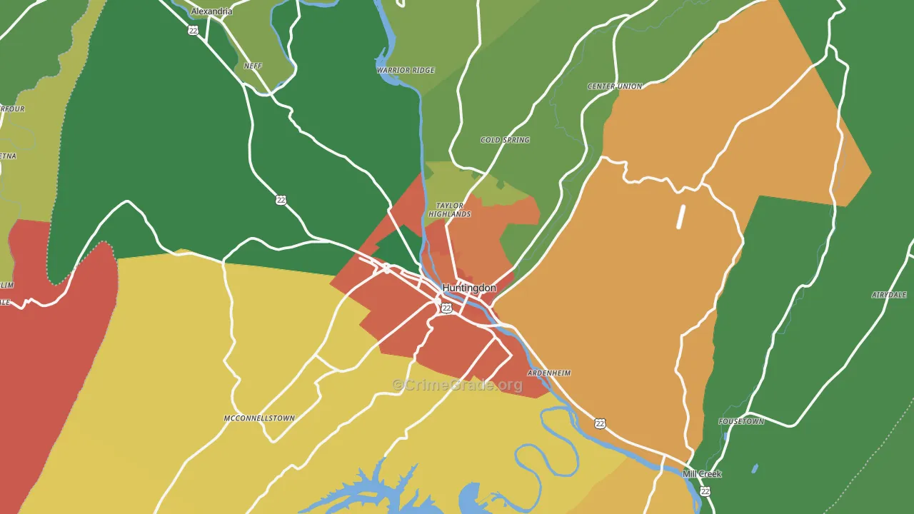 16652, PA Map of Theft Rates