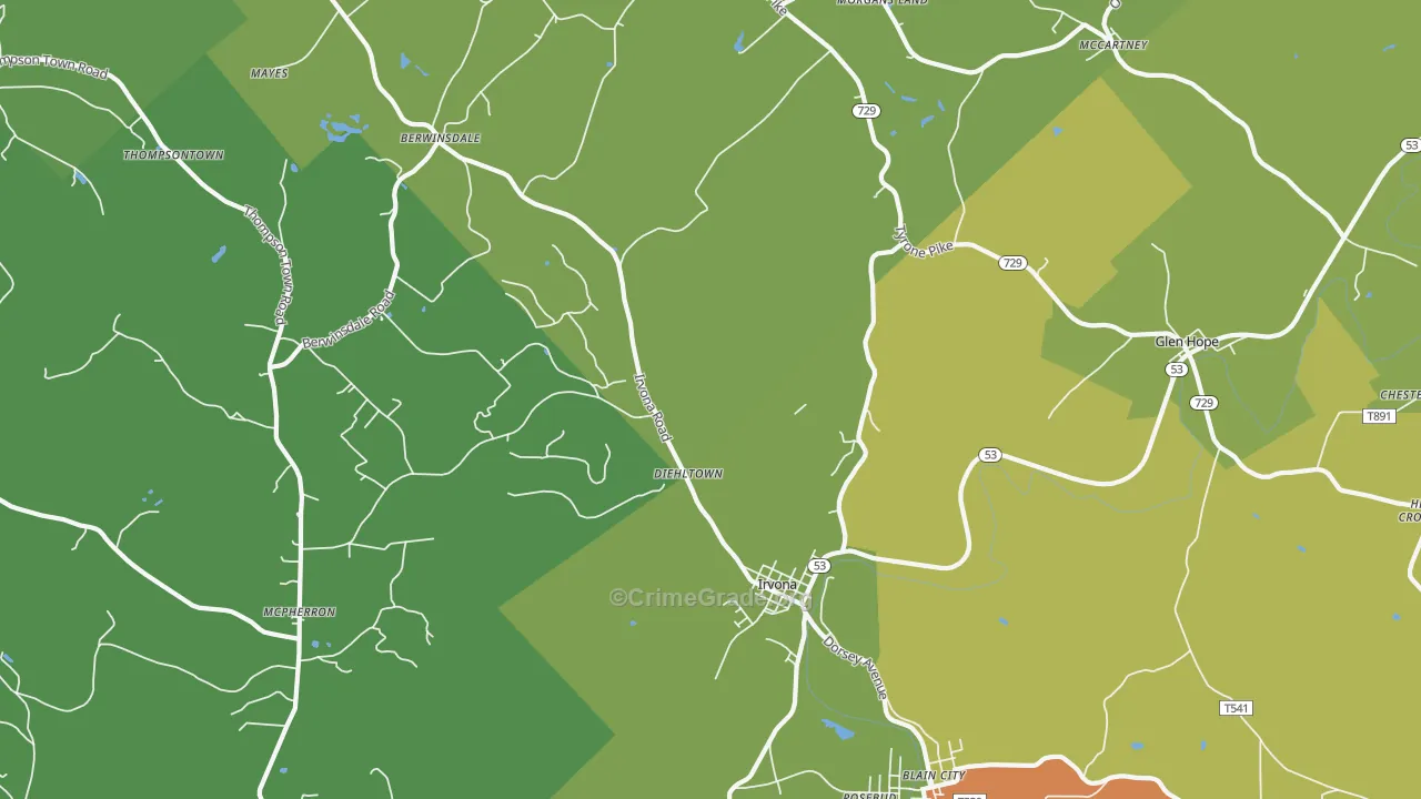 16656, PA Map of Theft Rates