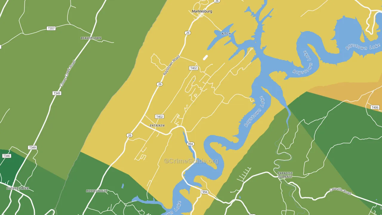 16657, PA Map of Theft Rates