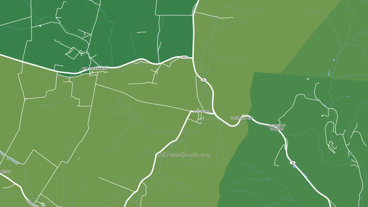 16659, PA Map of Theft Rates