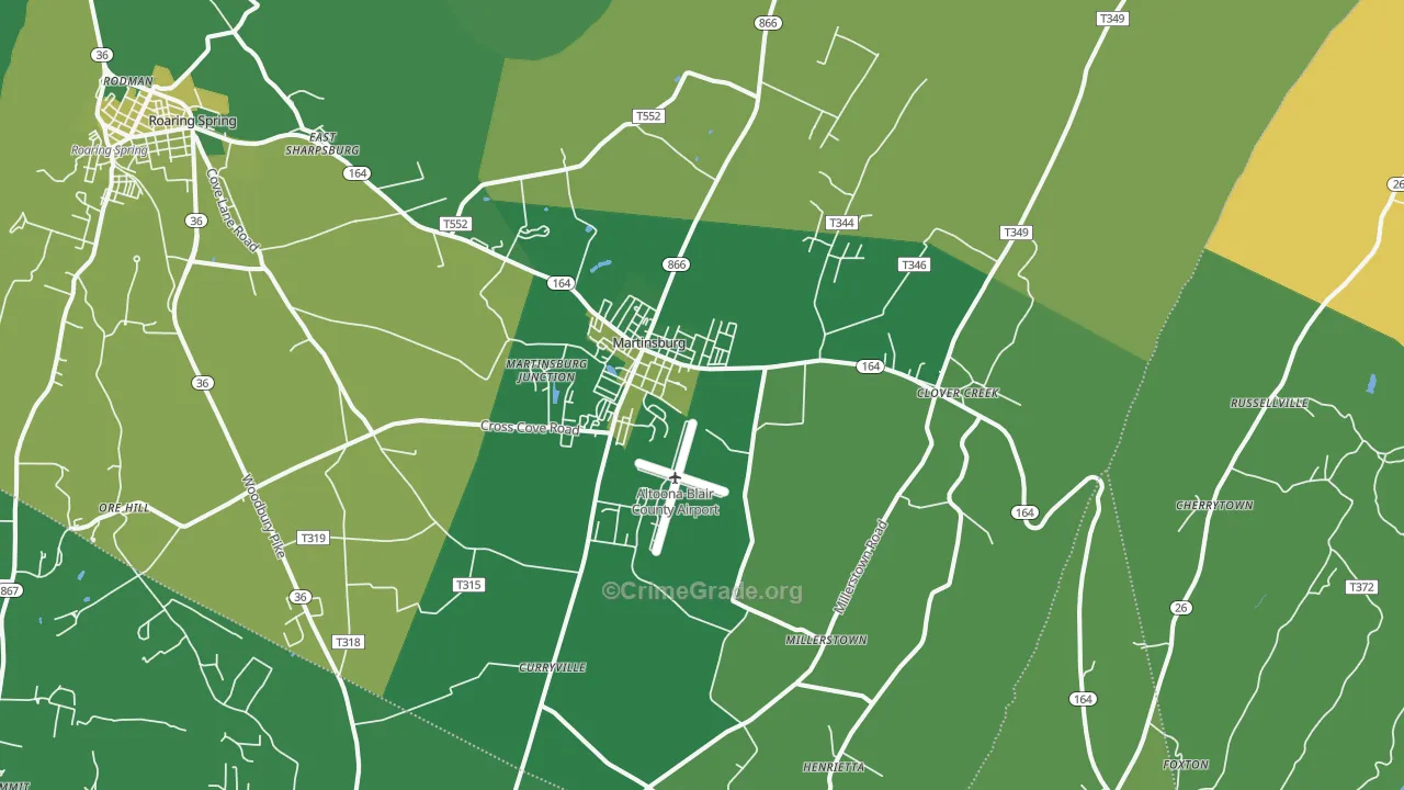 16662, PA Map of Theft Rates