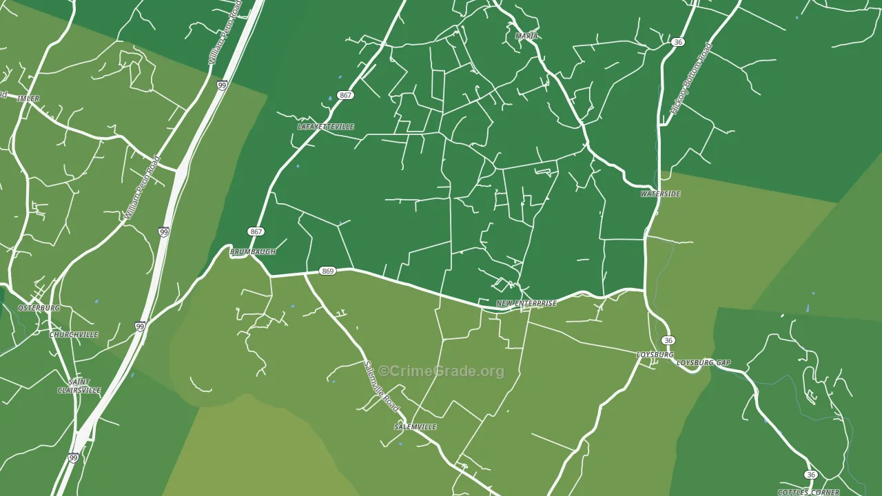 16664, PA Map of Theft Rates