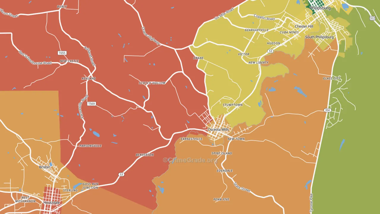 16666, PA Map of Theft Rates