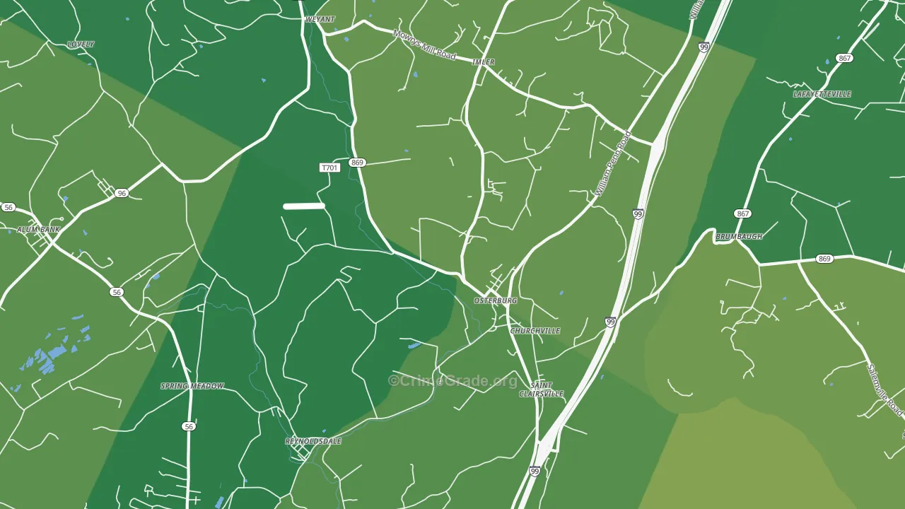 16667, PA Map of Theft Rates