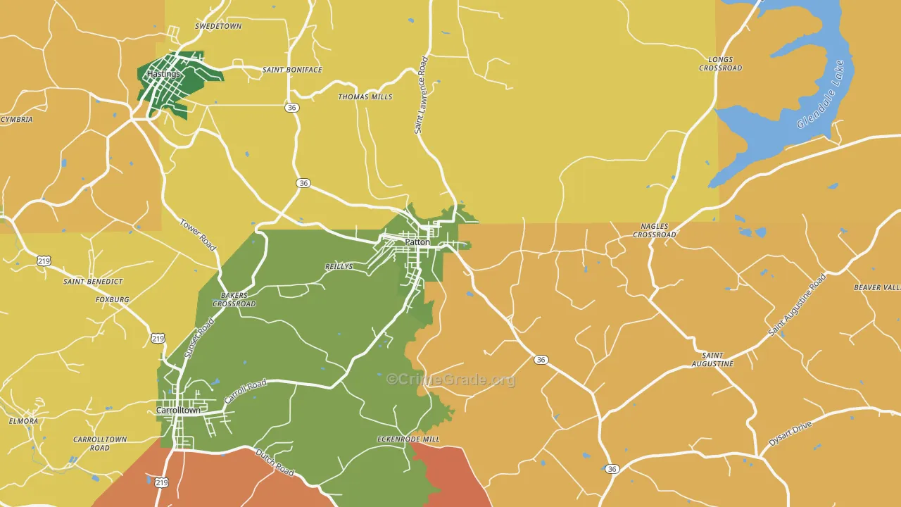 16668, PA Map of Theft Rates