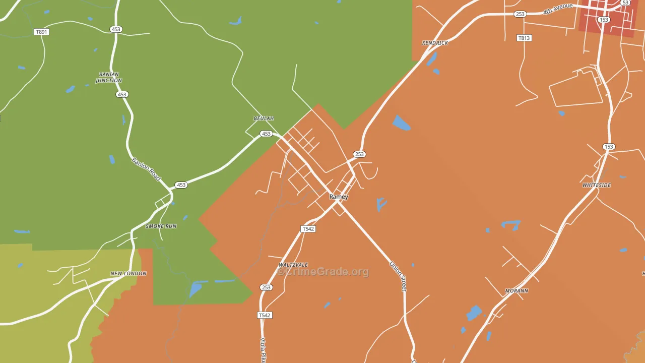 16671, PA Map of Theft Rates