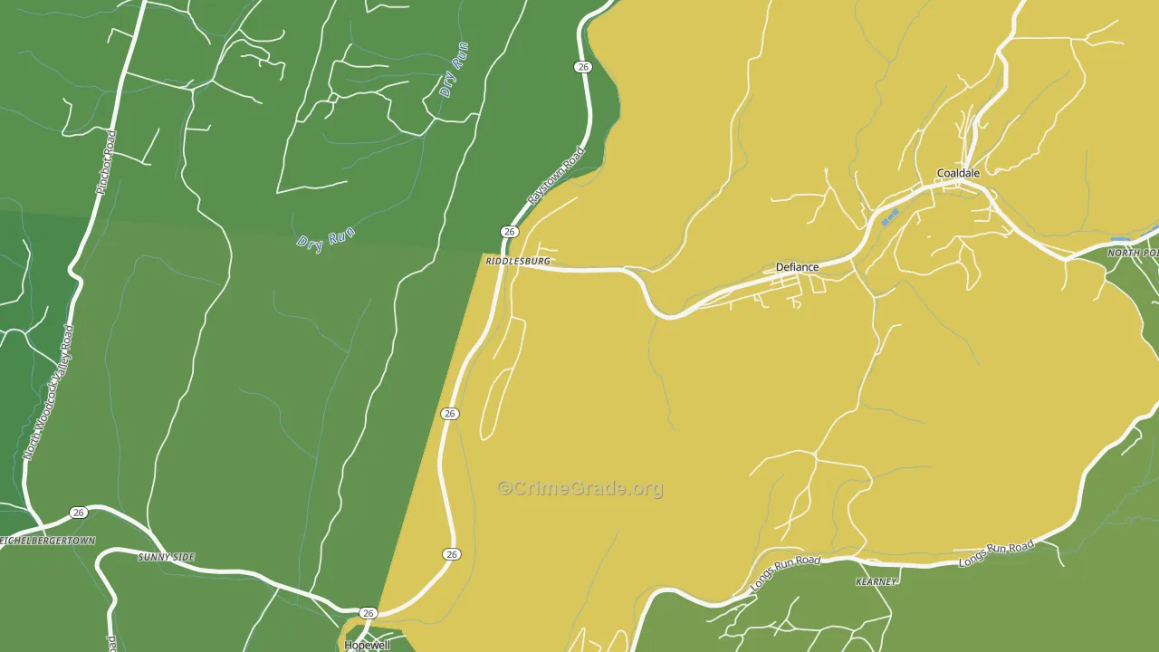 16672, PA Map of Theft Rates