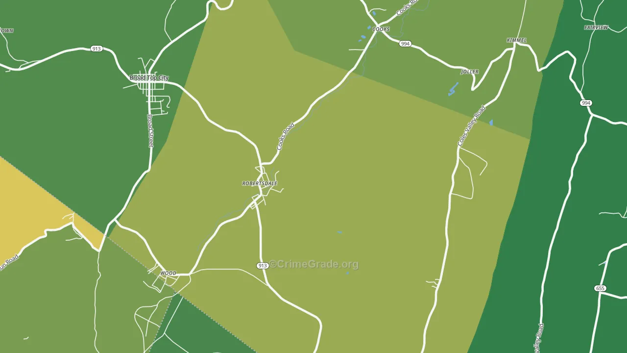 16674, PA Map of Theft Rates