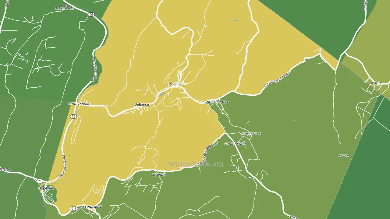 16679, PA Map of Theft Rates