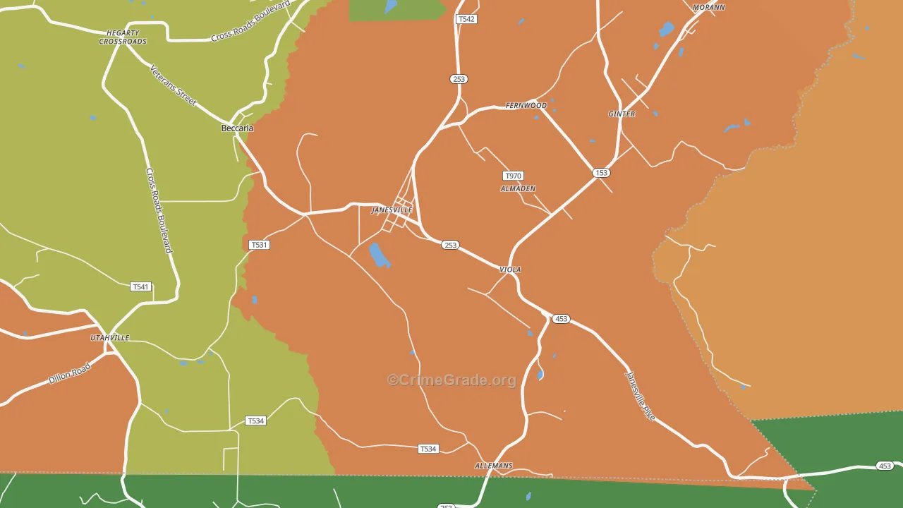 16680, PA Map of Theft Rates