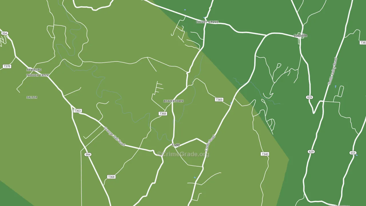 16685, PA Map of Theft Rates