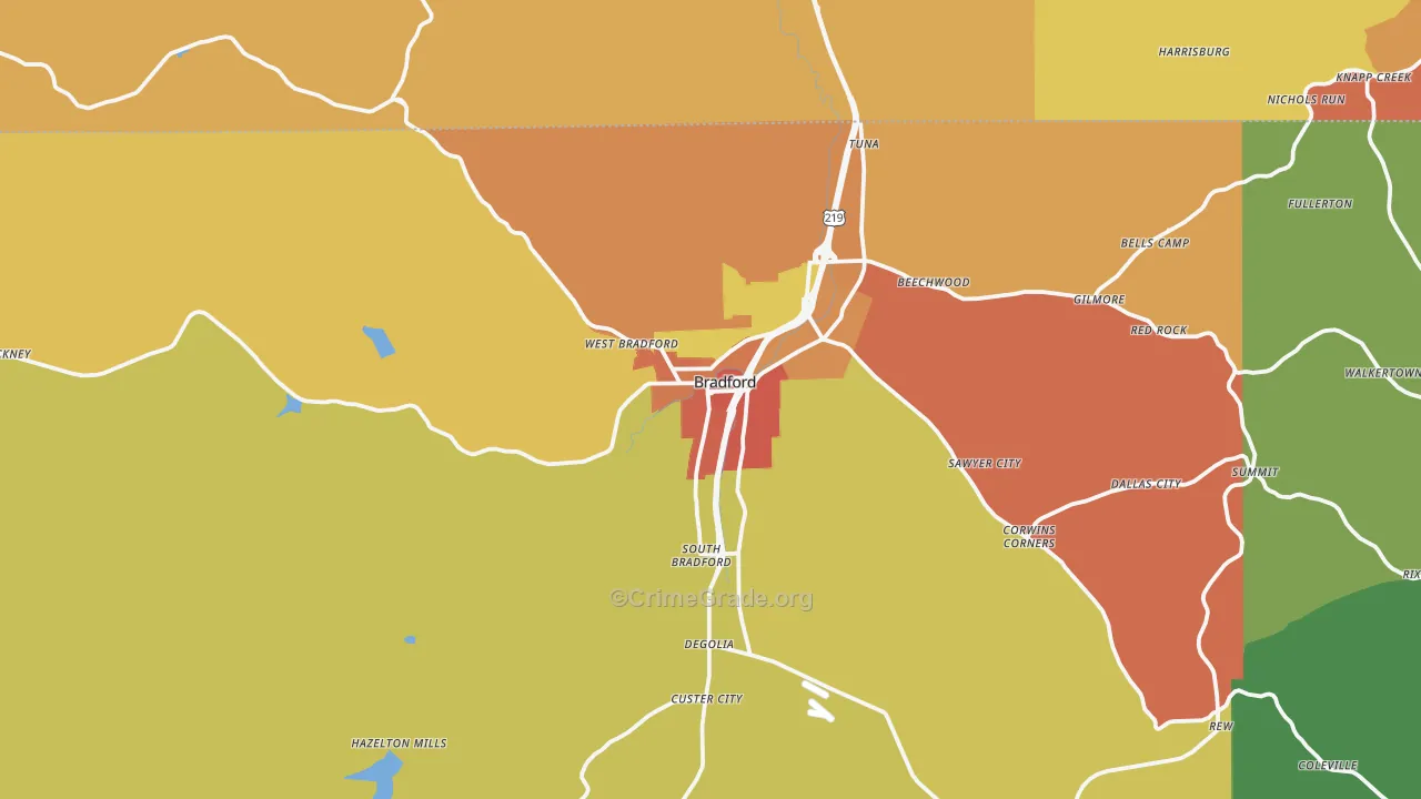 16701, PA Map of Theft Rates