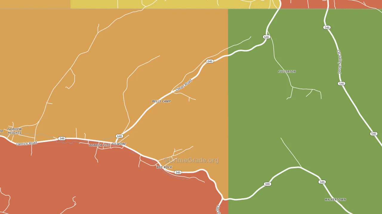 16727, PA Map of Theft Rates