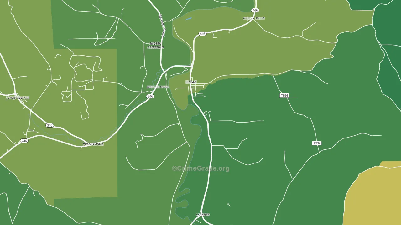 16731, PA Map of Theft Rates