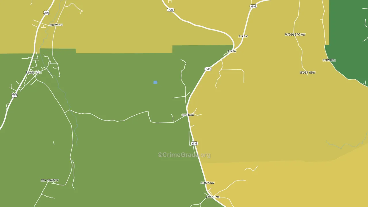 16732, PA Map of Theft Rates