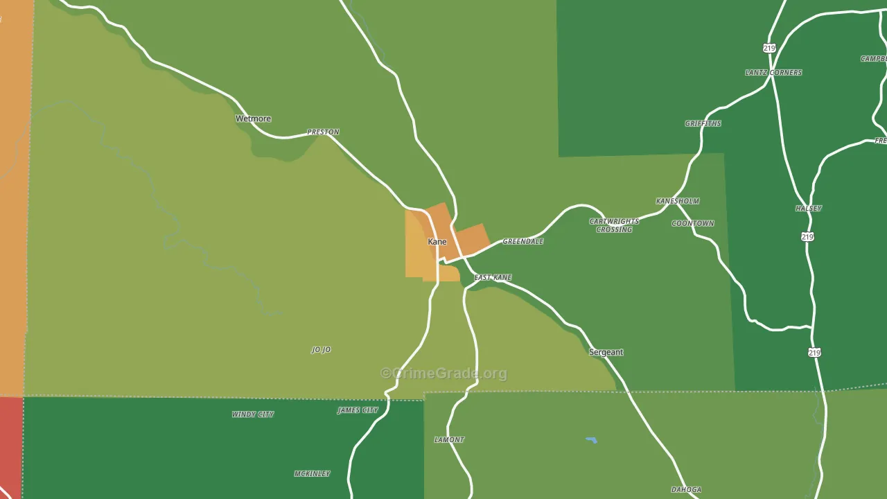 16735, PA Map of Theft Rates
