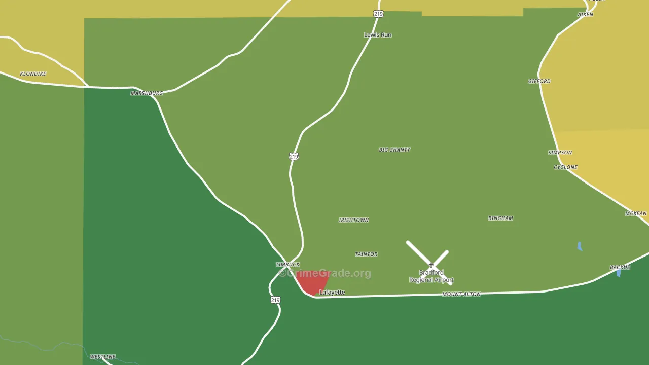 16738, PA Map of Theft Rates