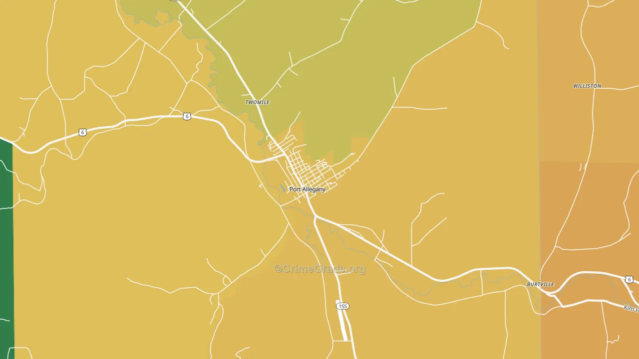 16743, PA Map of Theft Rates