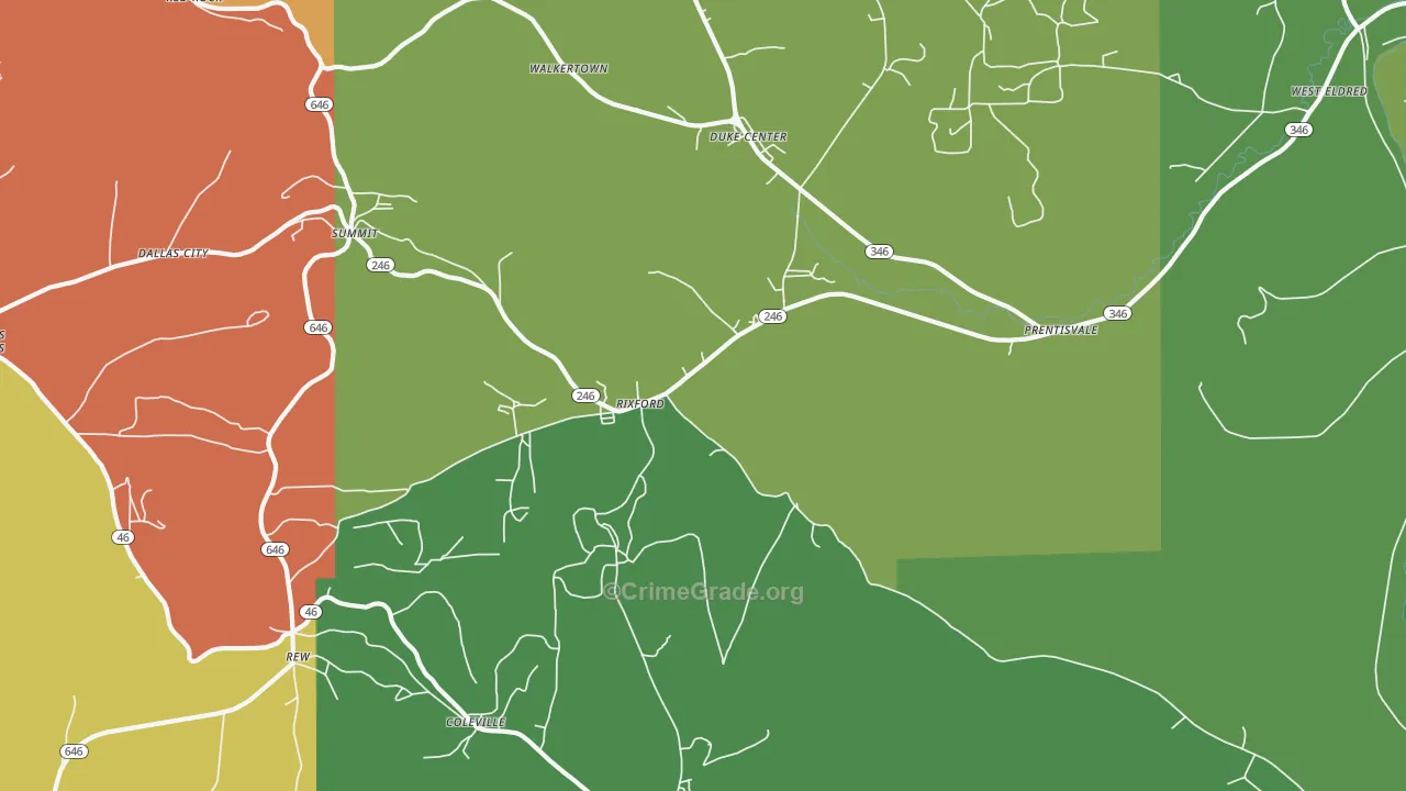 16745, PA Map of Theft Rates