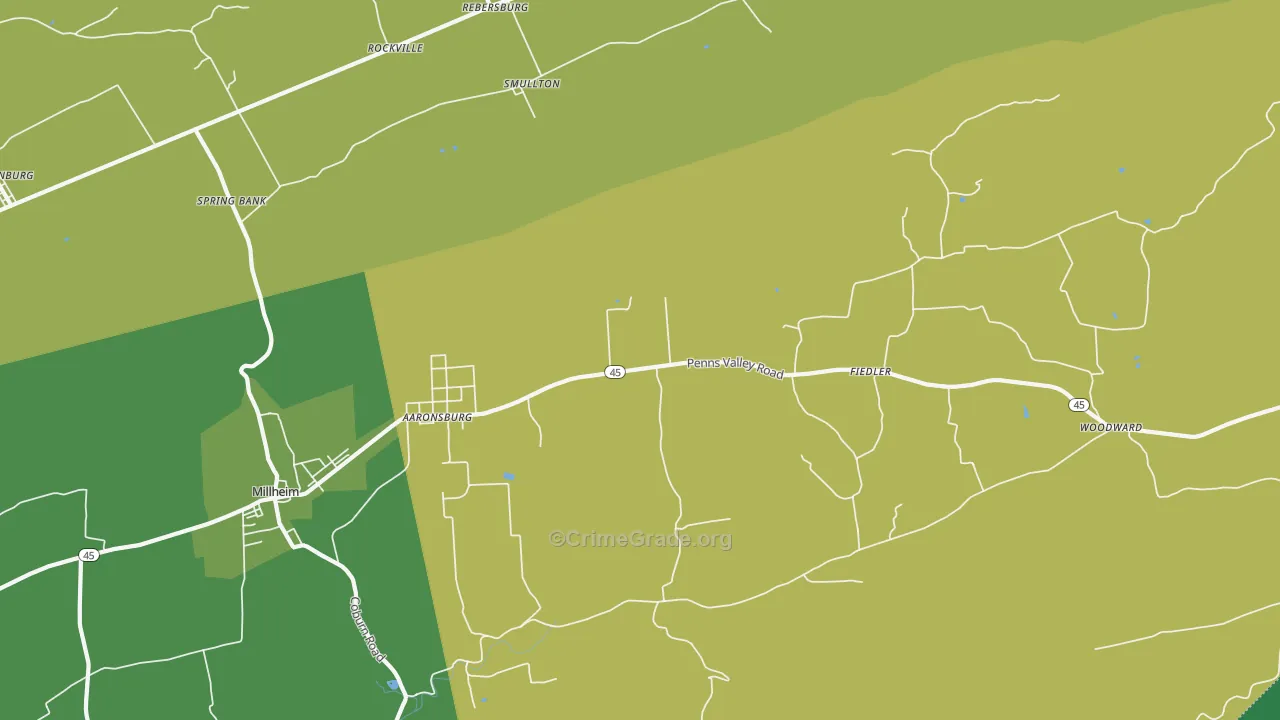 16820, PA Map of Theft Rates