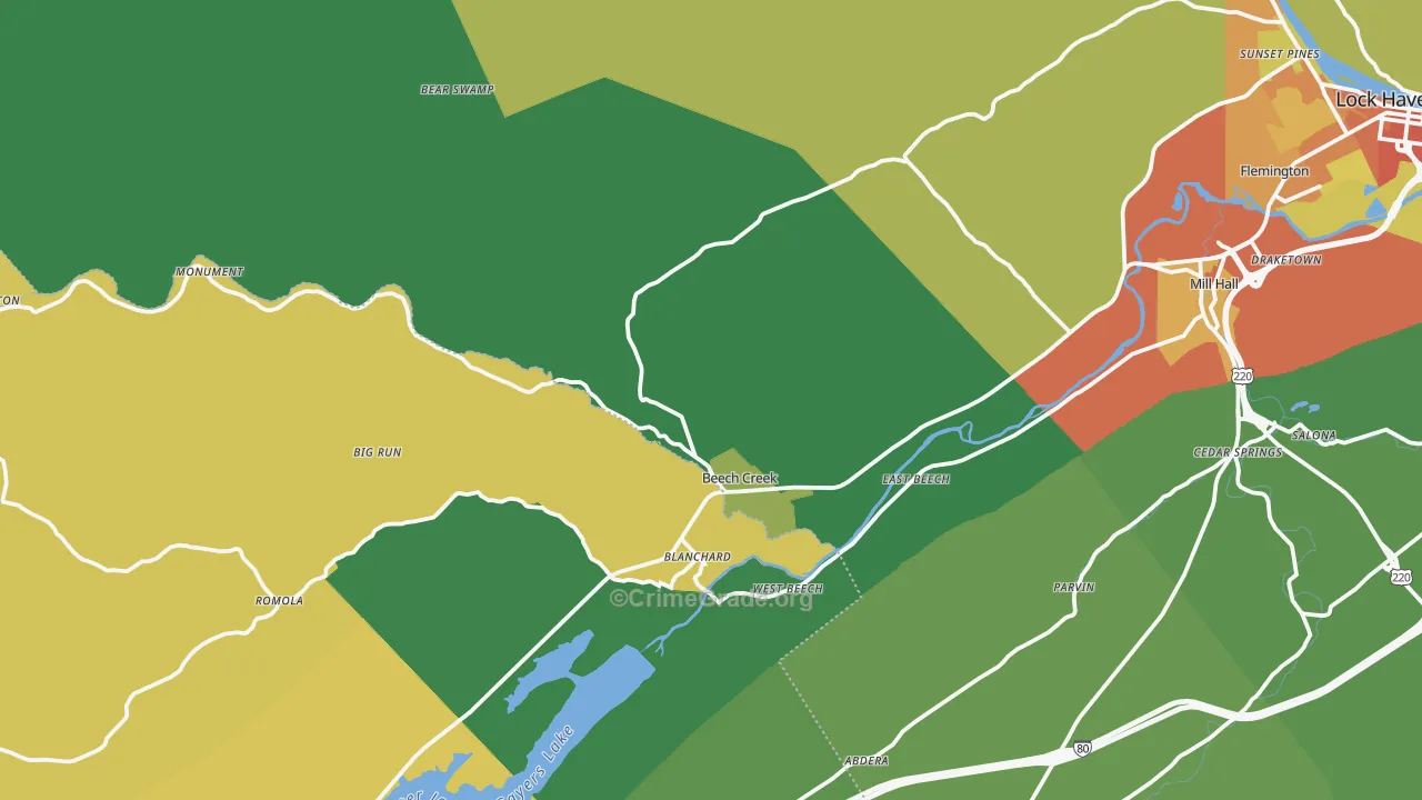 16822, PA Map of Theft Rates