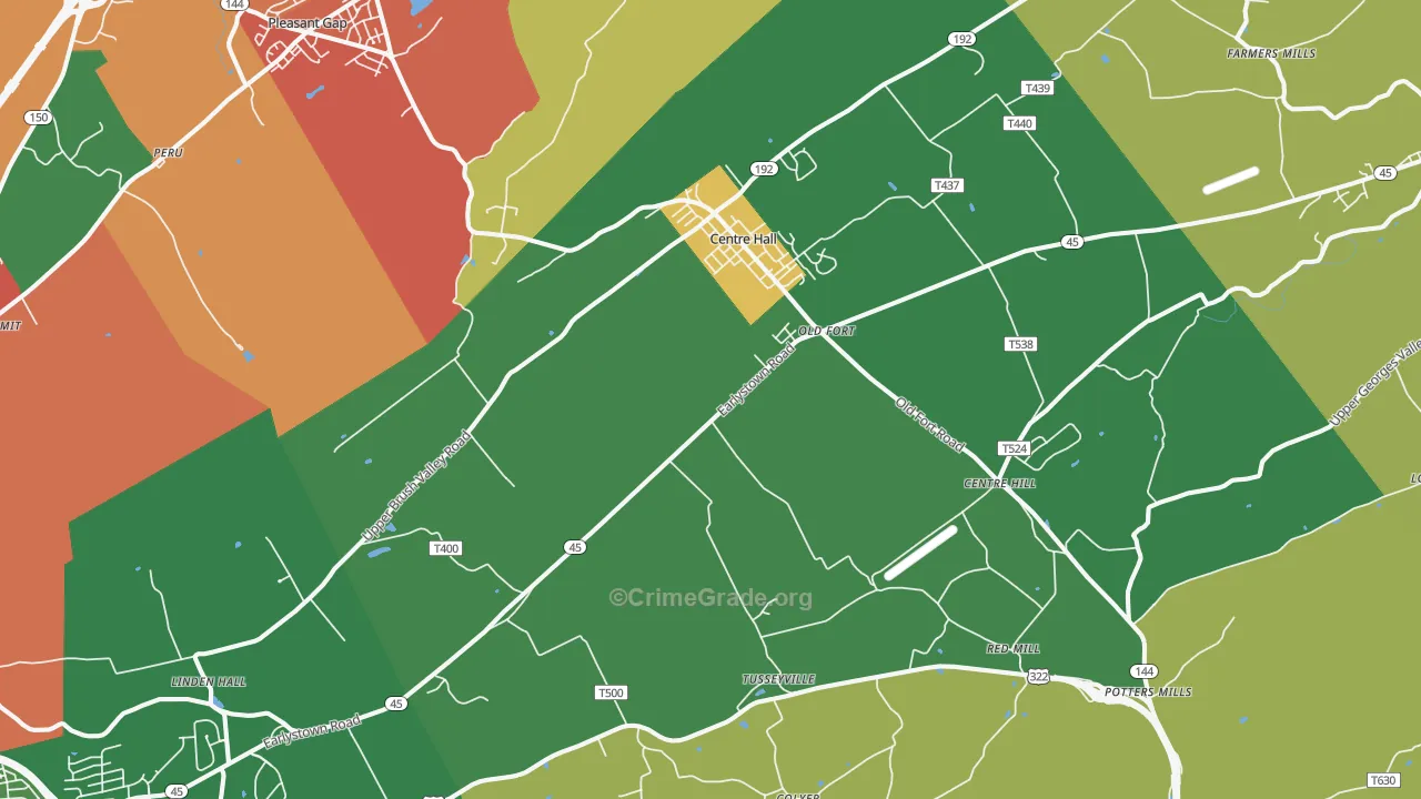16828, PA Map of Theft Rates