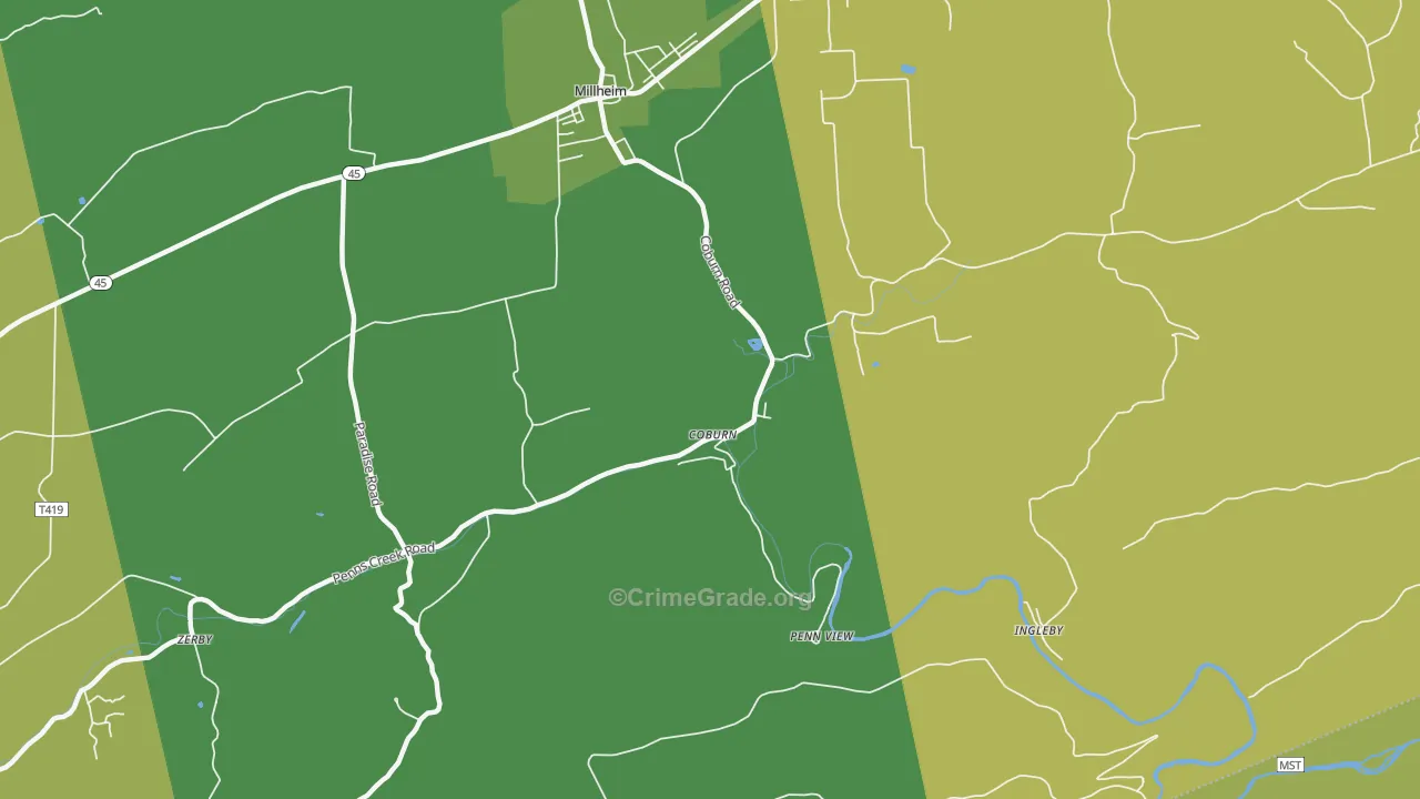 16832, PA Map of Theft Rates