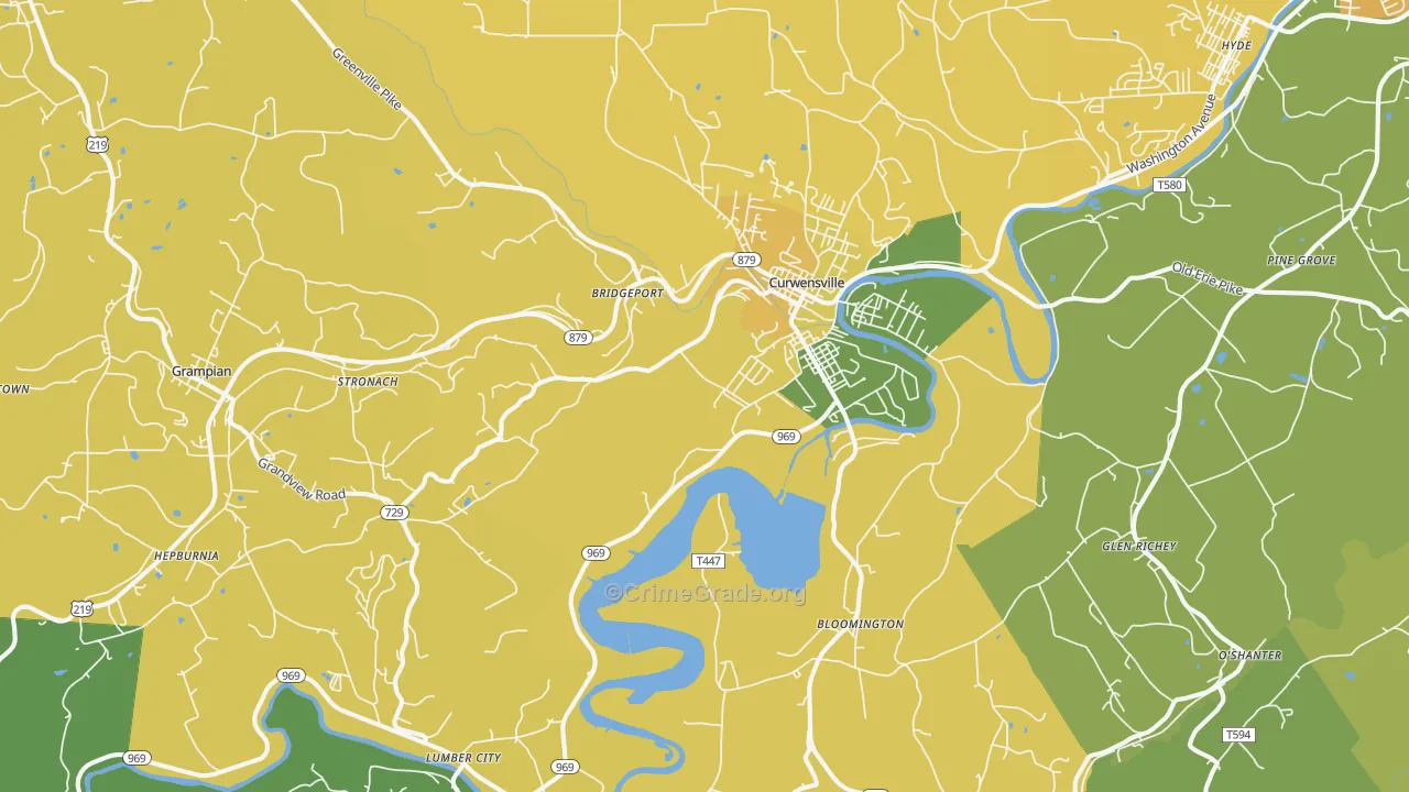 16833, PA Map of Theft Rates