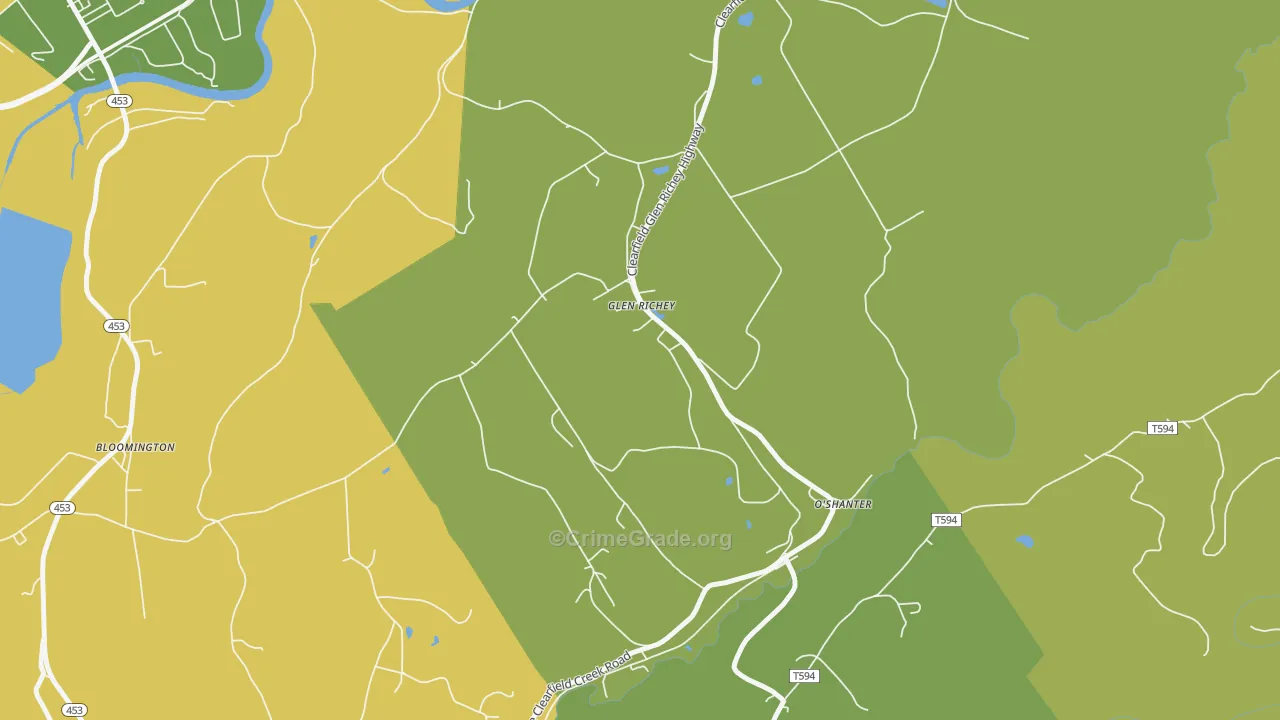16837, PA Map of Theft Rates
