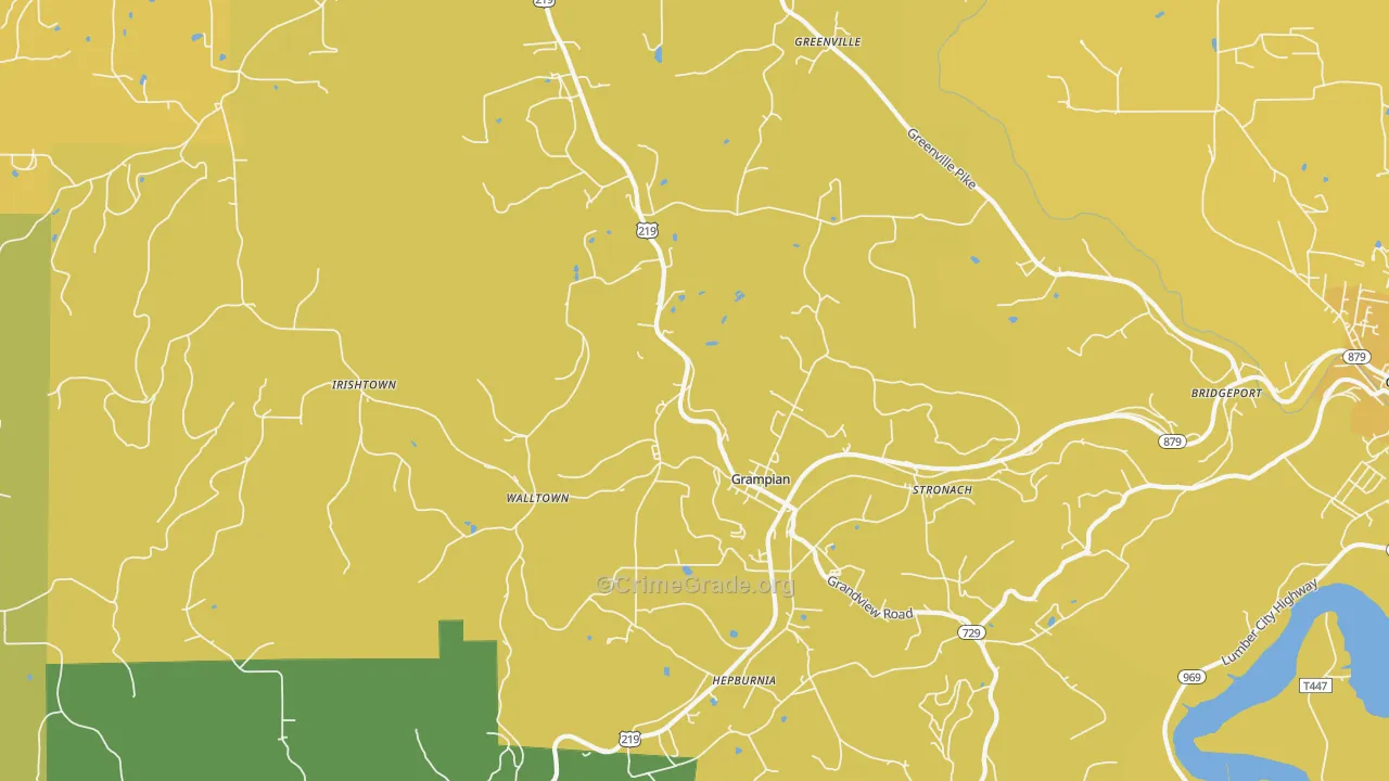 16838, PA Map of Theft Rates