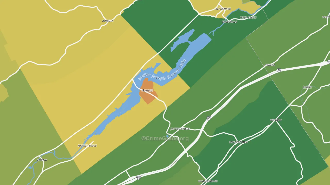 16841, PA Map of Theft Rates