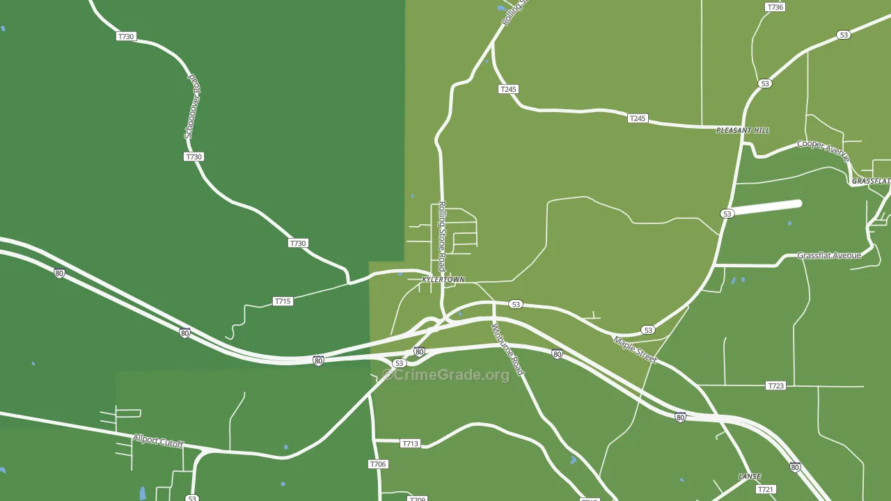16847, PA Map of Theft Rates