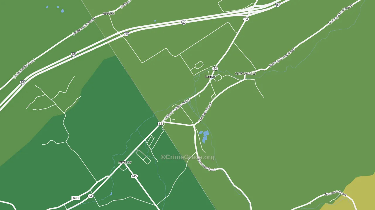 16848, PA Map of Theft Rates